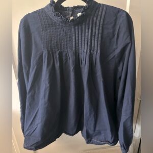 Fabulous navy Whistles high collar blouse.